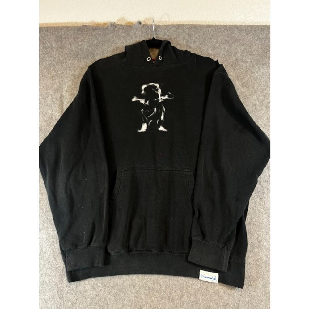 Diamond Supply Co Bear Logo Sweatshirt Hoodie Mens XL Black Skate Streetwear Y2K